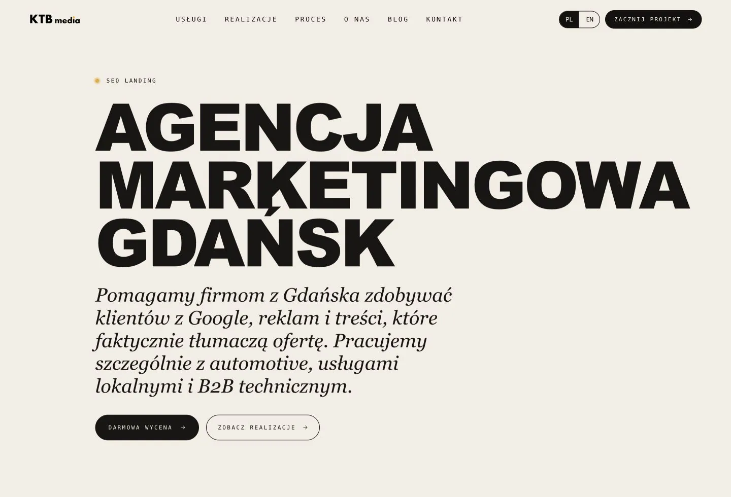 Landing page SEO z własną treścią