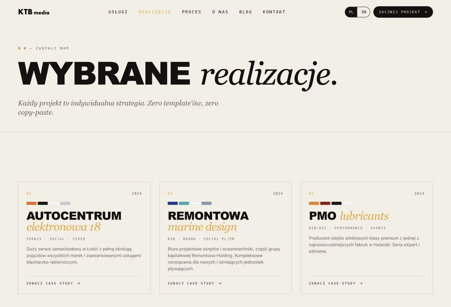 Realizacje — karty projektów