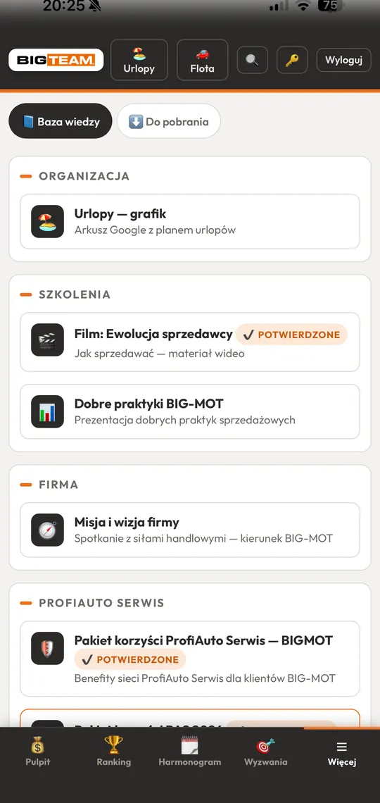 Baza wiedzy — szkolenia i procedury