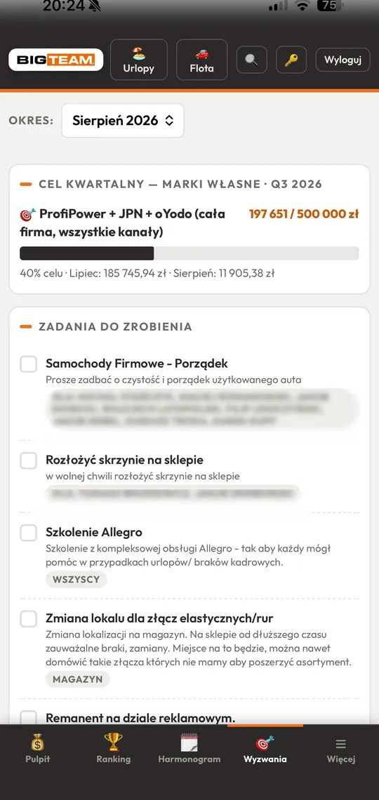 Wyzwania — cel kwartalny i zadania