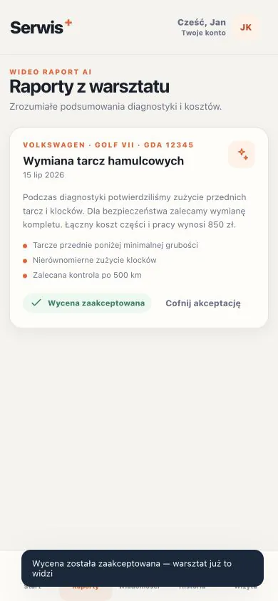 Raport i akceptacja wyceny